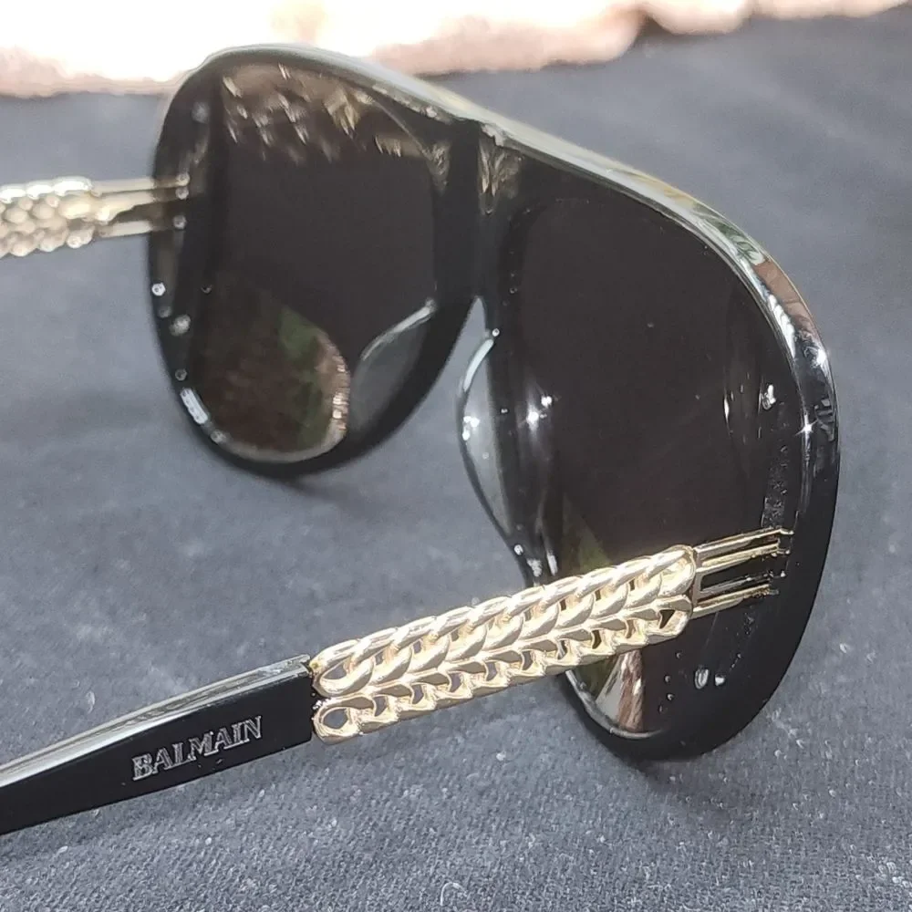 Authentic Balmain BL2061 01 Vintage Sunglasses BLK/GLD